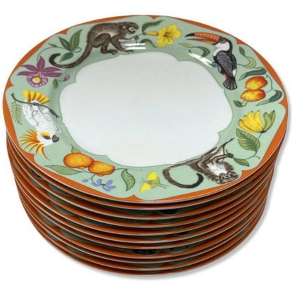 Two Lynn Chase Monkey Business Dinner Plates - Picture 2 of 3